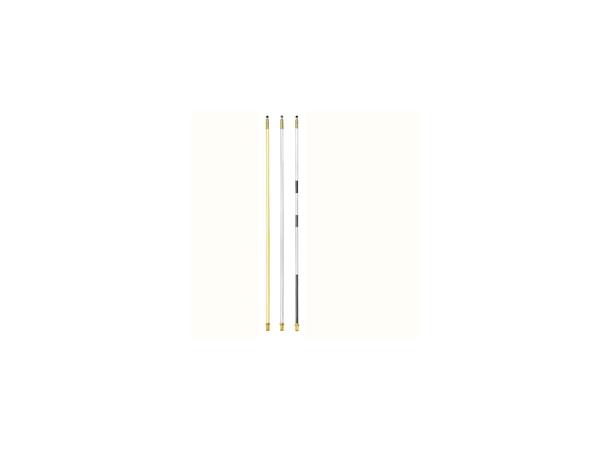 10' (ca 305 cm) Fiberglass Flag Stick Hvit, Gul og Sort/Hvit med sort bunn
